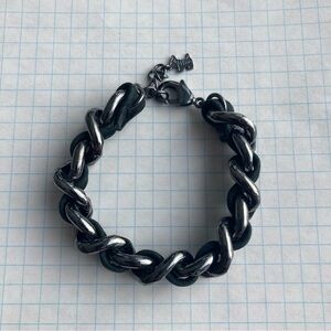 Chuncky Black Chain Unique Bracelet Statement Eye-catching Biker Heavy Metal